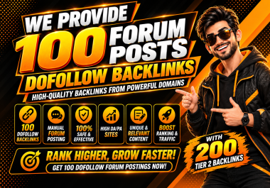 100 High DA DR Forum Posting Service for High Quality Backlinks