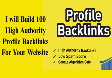 I will Build 100 High Authority Profile Backlinks For Your Website