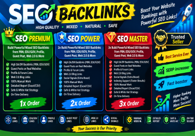 Build Powerful Mixed SEO Backlinks from PBN,  EDU/GOV,  Profile,  Guest Post,  Web 2.0 & More