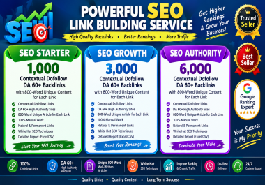1,000 Contextual Dofollow DA 60+ Backlinks with 800-Word Unique Content for Each Link