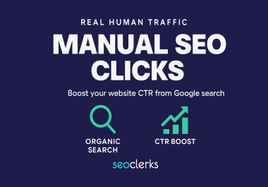 I will provide organic Google search traffic with manual clicks for SEO