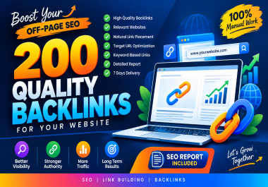 I will build 200 backlinks for a website with SEO report