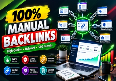 100 Manual SEO Backlink Building Service