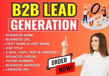 I will 100 b2b lead generation,  email leads,  LinkedIn leads,  manual lead list