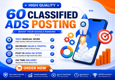 I will provide 60 classified ads posting backlinks for organic traffic