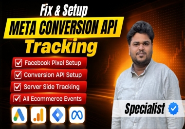 I will setup Meta pixel,  Conversion API and E-commerce event tracking for website
