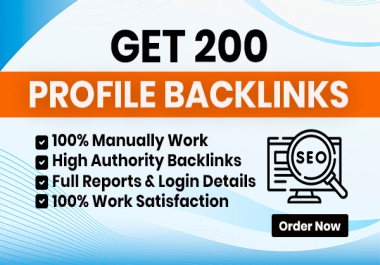 I will Provide 200 DA, PR profile backlinks for SEO