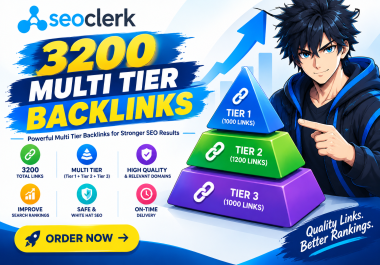 I will provide 3,200 Multi Tier Backlinks With Improved Visibility Using Latest SEO and AEO Strategy