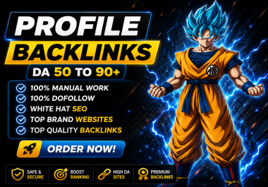 100 High DA DR Profile Backlinks manully created on high quality domains