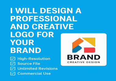 I will design a professional and creative logo for your brand