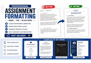 I will professionally format your assignment,  Word or PDF document
