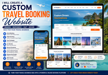 I Will Create a Custom Travel Booking Website with Hotel,  Tour