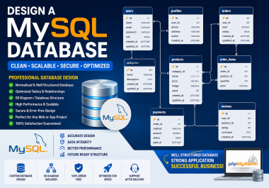 I Will Design a Professional MySQL Database for Your Website