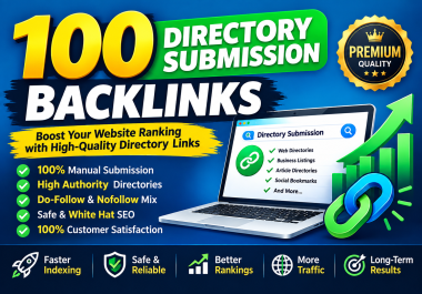 I will provide 100 do-follow Directory Backlinks to Bost your SEO.