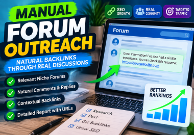 I will do manual forum outreach and build natural crowd marketing backlinks