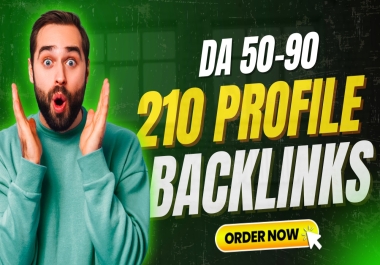 I will create 210+ high DA profile backlinks with SEO strategy