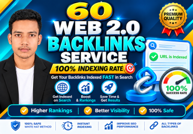 Boost your website on Google Ranking With Premium Quality 60 Web 2.0 Backlinks