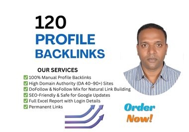 120 High Authority Profile Backlinks for SEO & Website Ranking