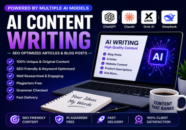 I will write SEO optimized AI articles and blog posts