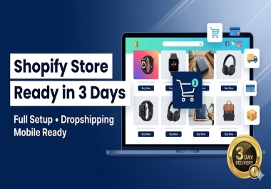 I will build a fully functional shopify dropshipping store with products