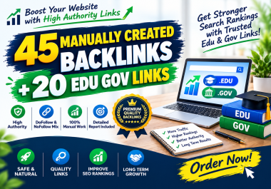 45 Backlinks + 20 EDU Backlinks - Manually Created SEO Backlink Service