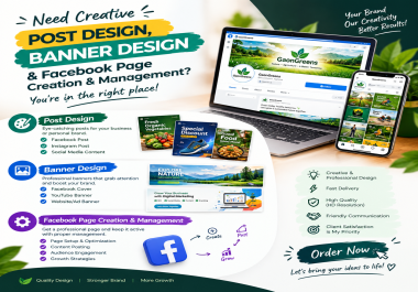 I will design professional social media posts,  banners and Facebook pages