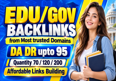 EDU/GOV Profile & Comment Backlinks DA/DR Up to 95 Dofollow & Indexable