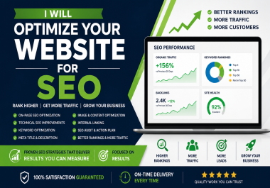 I will optimize your website to improve Google rankings and increase traffic