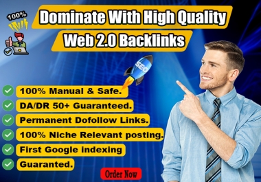 I will provide 100 manually powerful SEO Web 2.0 backlink to boost your Google ranking.