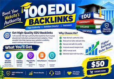 Provide 100 High Quality EDU Website Placements
