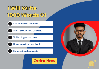 1000 words high-quality SEO blog posts and articles