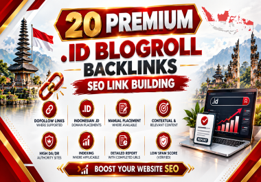 20 Premium. ID PBN Blogroll permanent Dofoolow Backlinks for SEO Ranking