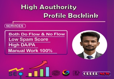 Create 100 manual high authority profile backlinks to improve your website's Google ranking.