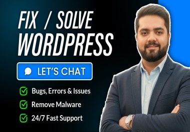 Fix WordPress Issues,  Errors,  Problems,  Malware & WP Cron Job