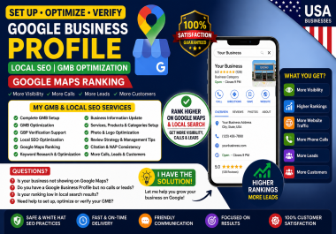 Set Up Optimize Verify Google Business Profile Local SEO GMB Optimization Google Maps Ranking