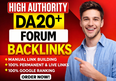 Build 40 FORUM Posting Backlinks with DA-20 Plus Dofollow Forums