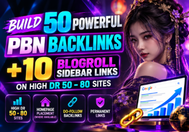 I Will Build 50 Powerful PBN Backlinks + 10 Blogroll Sidebar Links on High DR 50- 80 Sites