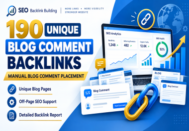 I will create 190 unique blog comment backlinks for SEO
