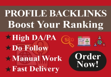 I Will Do 110+ Manual High Authority Profile Backlinks on DA100 Sites for SEO Ranking