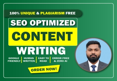 I professionally write 1000 words of SEO-friendly unique content