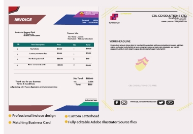 I will design branded invoice,  letterhead,  and corporate stationery kit.