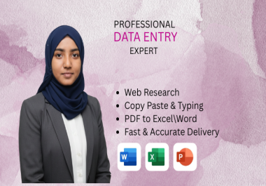 I will be your Expert Virtual Assistant for Data Entry,  Mining,  and Web Scrapping