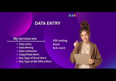 I will do data entry,  copy-paste and web research