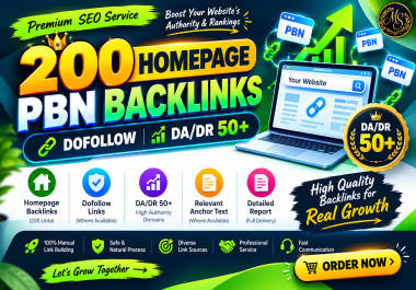 Latest 200 Home Page PBN Post Do follow Backlinks Da/Dr 50+