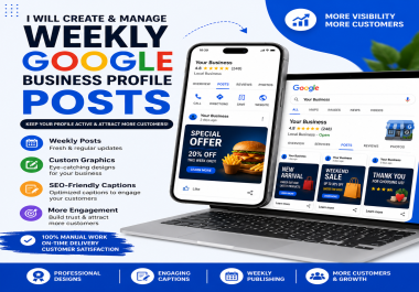 I will create and manage weekly Google Business Profile posts