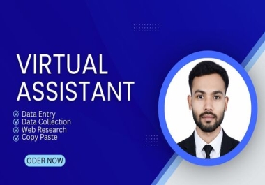 I will be your virtual assistant for data entry,  data collection,  copy paste,  web research