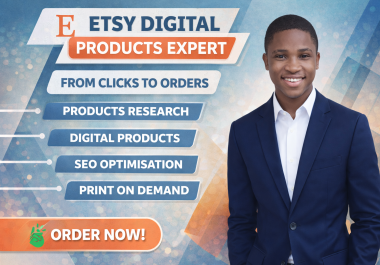 I will design profitable Etsy digital products and optimize your Etsy shop with SEO