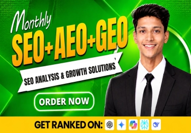 I will do monthly website GEO SEO aeo, local and off page backlink