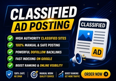 I Will Do 50 Premium Classified Ad Posting for SEO Backlinks Traffic Boost & Google Ranking