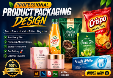I will design professional product packaging,  label,  box,  pouch and bottle design